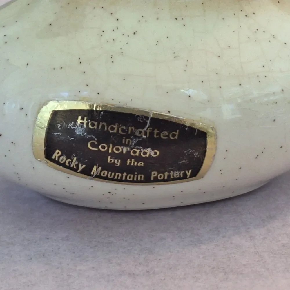 Vintage ROMCO Rocky Mountain Pottery Pinecone Glazed Creamer Colorado Brown